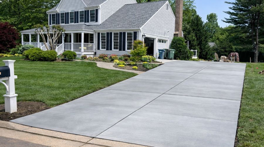 Concrete driveway finishes